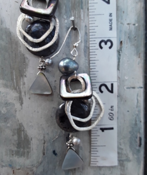 Sterling and semi precious stone necklace set - Picture 6 of 6